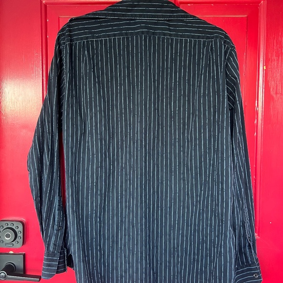 Michael Kors M Long Sleeve Navy Button Up Shirt - Picture 2 of 6